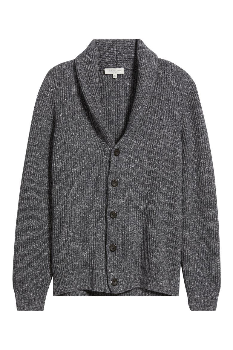 Wool & Silk Shawl Collar Cardigan, Alternate, color, GREY