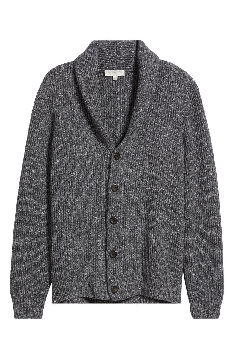 Jack Victor Wool & Silk Shawl Collar Cardigan, Alternate, color, Grey