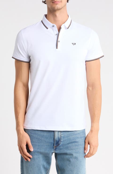 Double Stripe Stretch Cotton Polo
