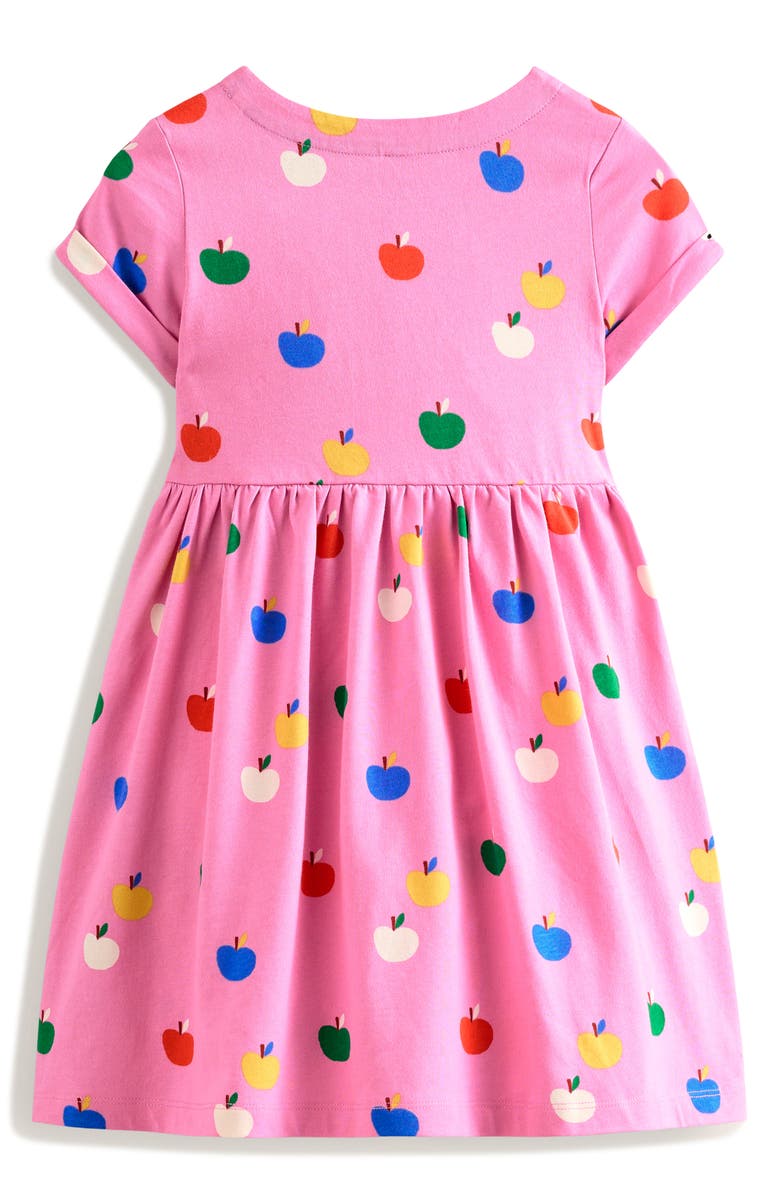 Mini Boden Kids' Apple Print Cotton Jersey Dress, Alternate, color, 