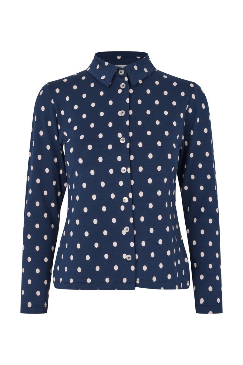 MaIviona Polka Dot Shirt, Alternate, color, Navy Blazer