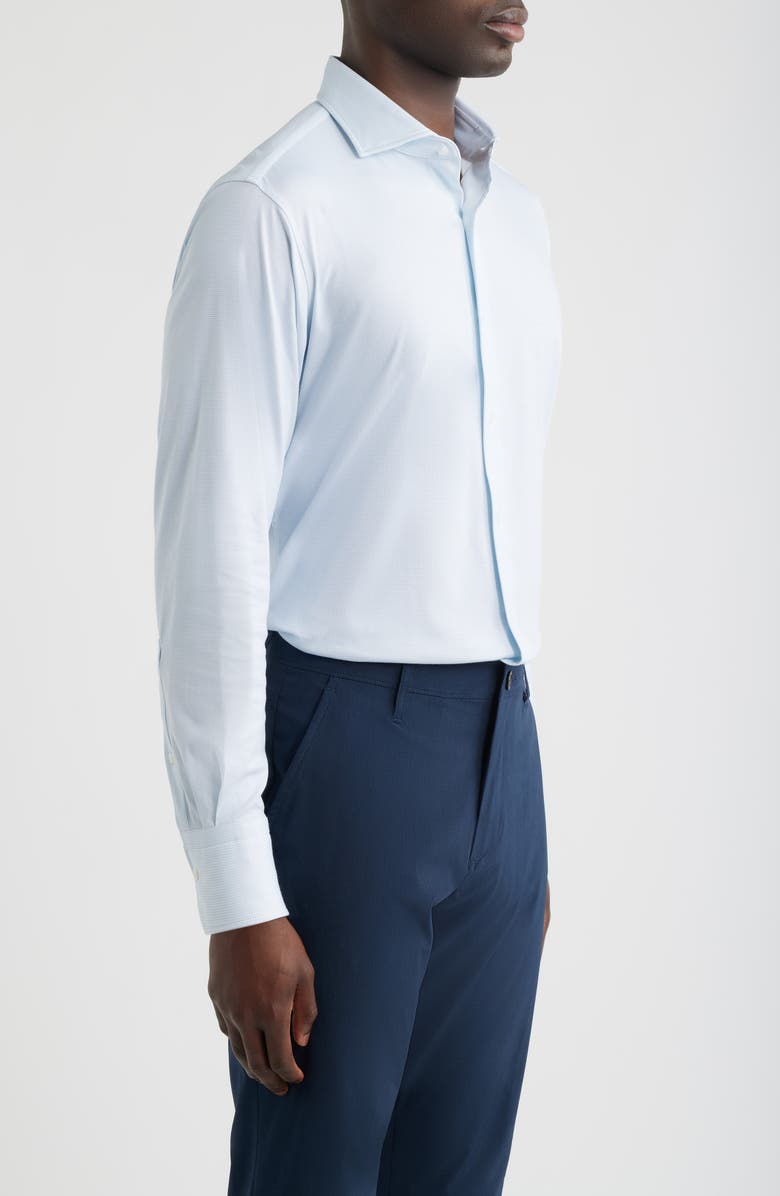 Peter Millar Excursionist Flex Print Wrinkle Resistant Button-Up Shirt, Alternate, color, Blue Frost