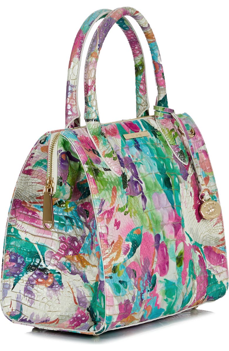 Brahmin Small Caroline Croc Embossed Leather Satchel, Alternate, color,