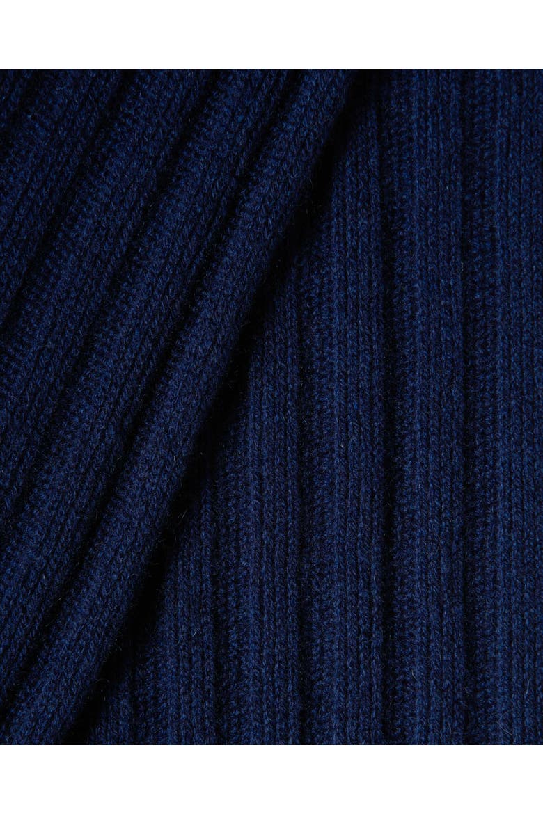Pure Cashmere Plush-Ribbed Scarf, Alternate, color, Melange Blue