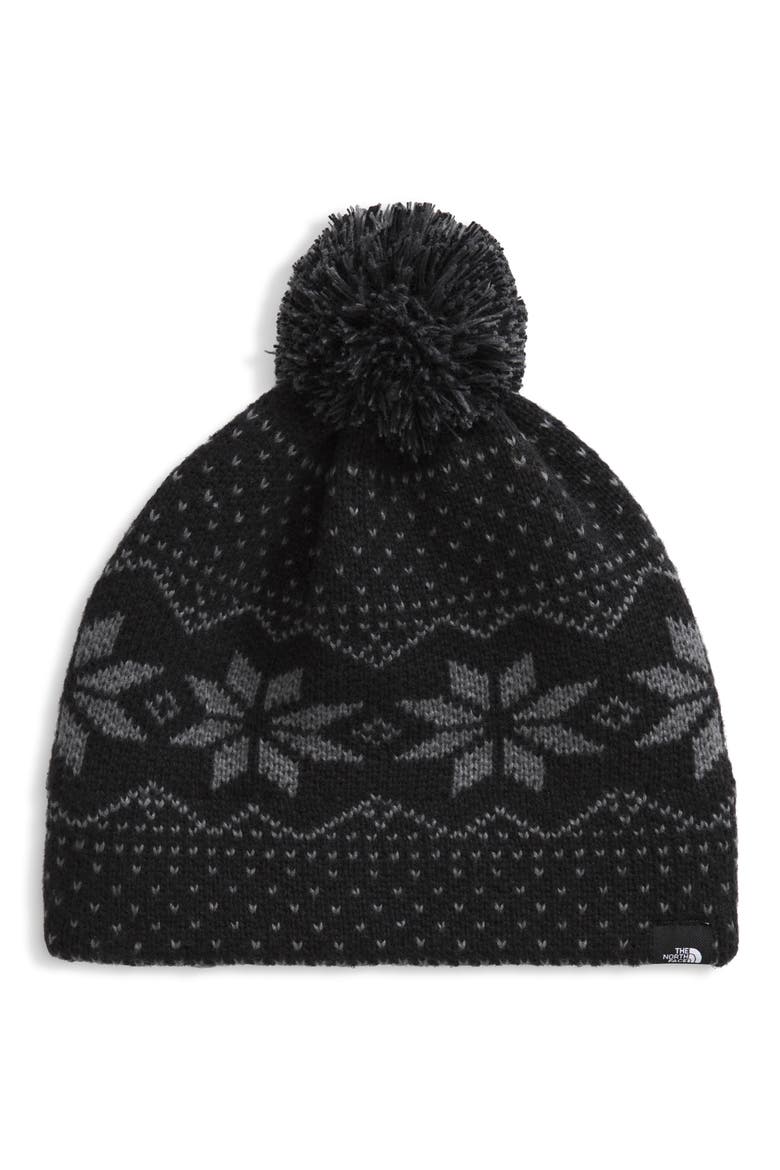 Kids' Cabin Ski Beanie, Main, color, TNF BLACK JACQUARD