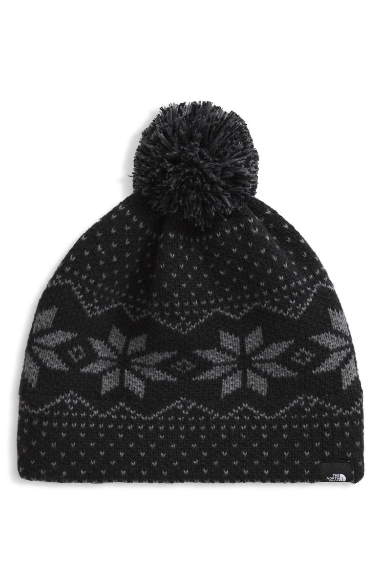 The North Face Kids' Cabin Ski Beanie, Main, color, Tnf Black Jacquard