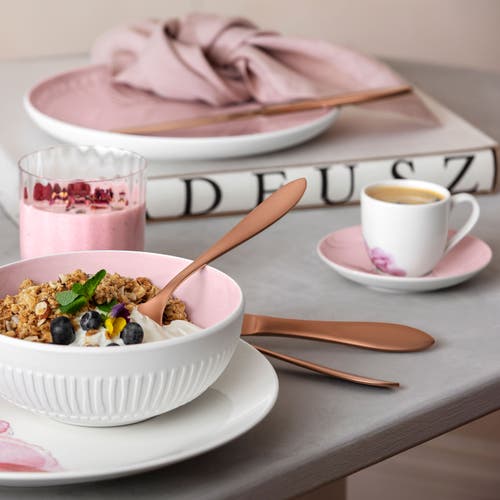 Villeroy & Boch Rose Garden Porcelain Coffee Cup Saucer In Pink
