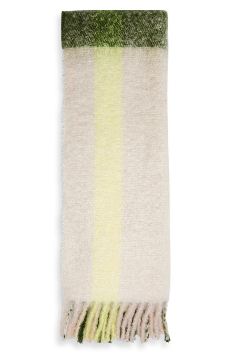 Topshop Brush Checked Scarf, Alternate, color,