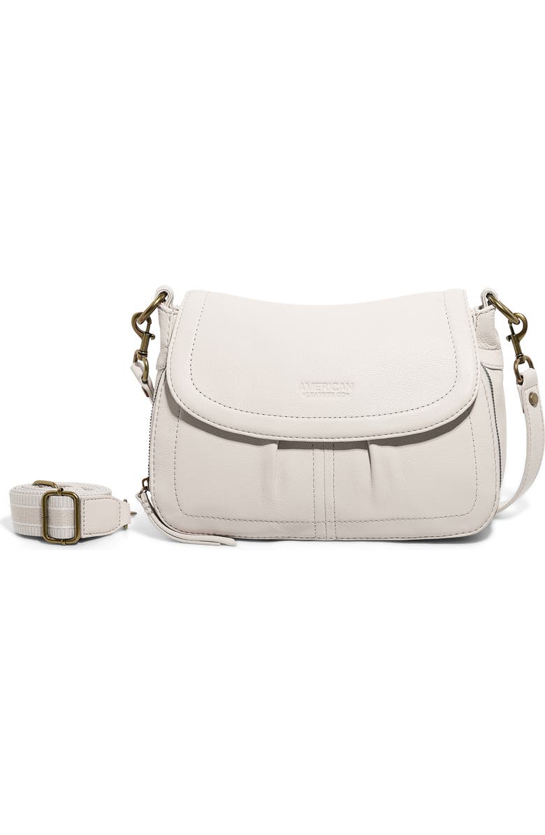 AMERICAN LEATHER CO. Marino Crossbody Bag, Main, color, Vanilla Smooth