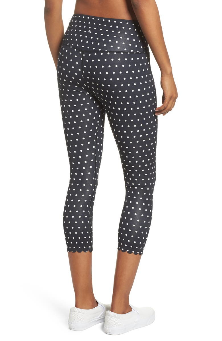 Kate Spade New York polka dot scallop leggings, Alternate, color,