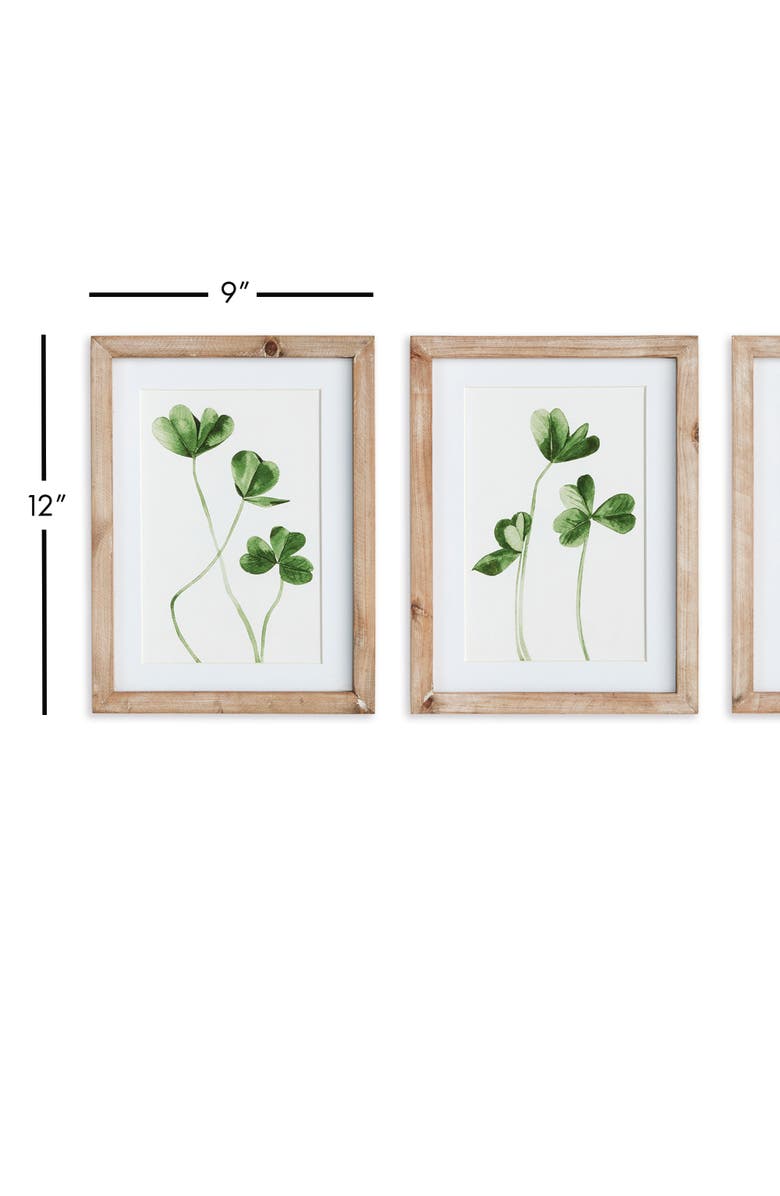 Napa Home & Garden Clover Cuttings Petite Prints Set of 3, Alternate, color, Green