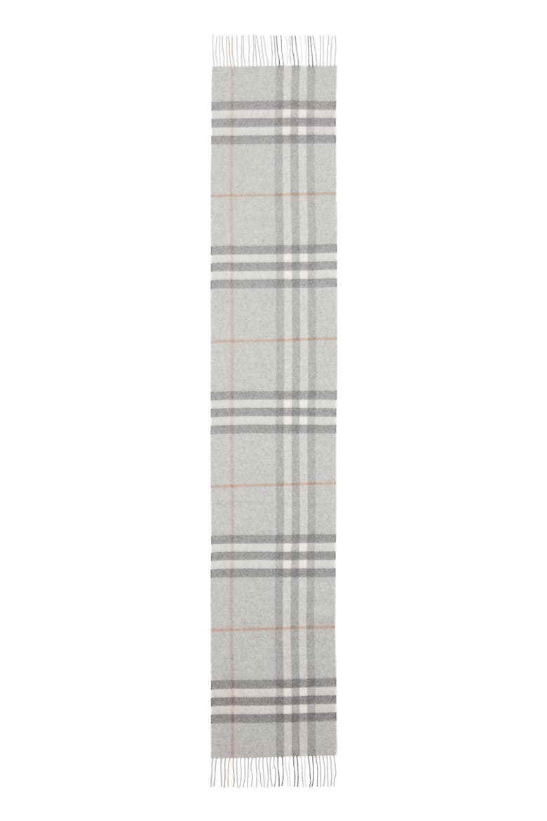 Giant Icon Check Cashmere Scarf, Alternate, color, LIGHT GREY