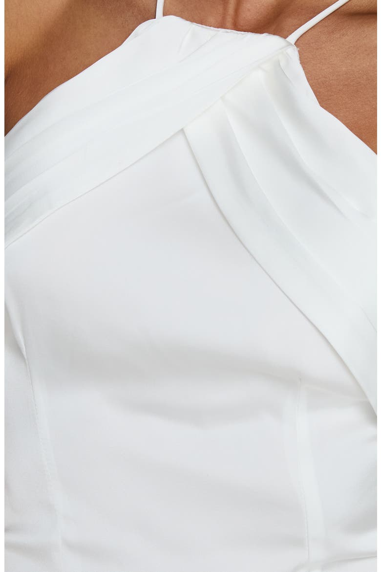 Amberlee Ruched Halter Minidress, Alternate, color, WHITE