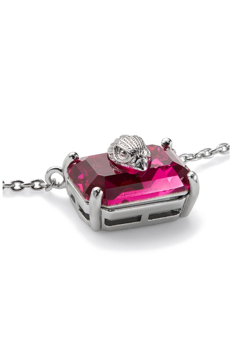 Emerald Cut Pendant Necklace, Alternate, color, FUCHSIA