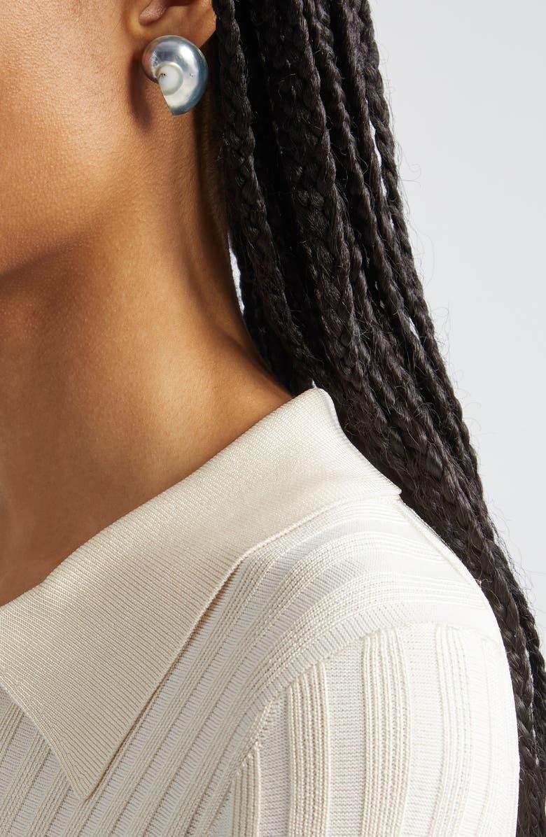 Isshi Molluska Stud Earrings, Alternate, color, Blue Sheen