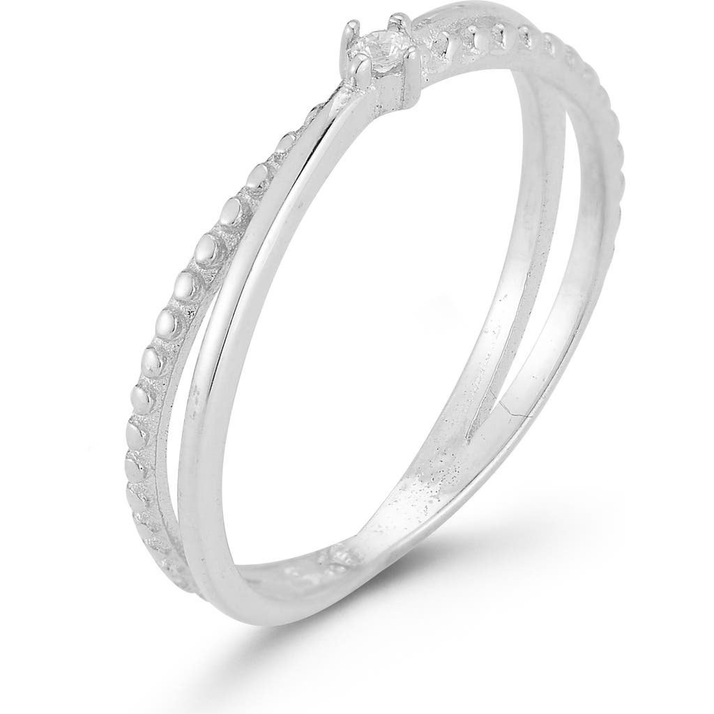 Glaze Jewelry Sterling Silver Crisscross Ring In Metallic