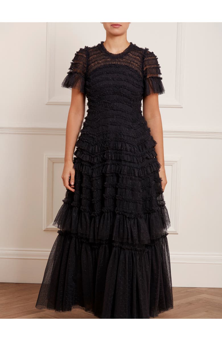 Needle & Thread Valentine Ruffle Maxi Dress, Alternate, color, Graphite