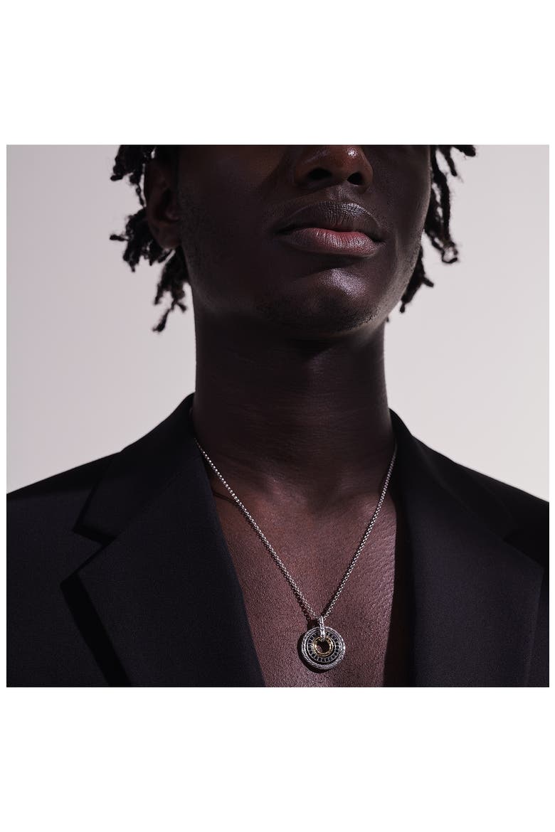 Classic Chain Hammmered Pendant, Alternate, color, SILVER