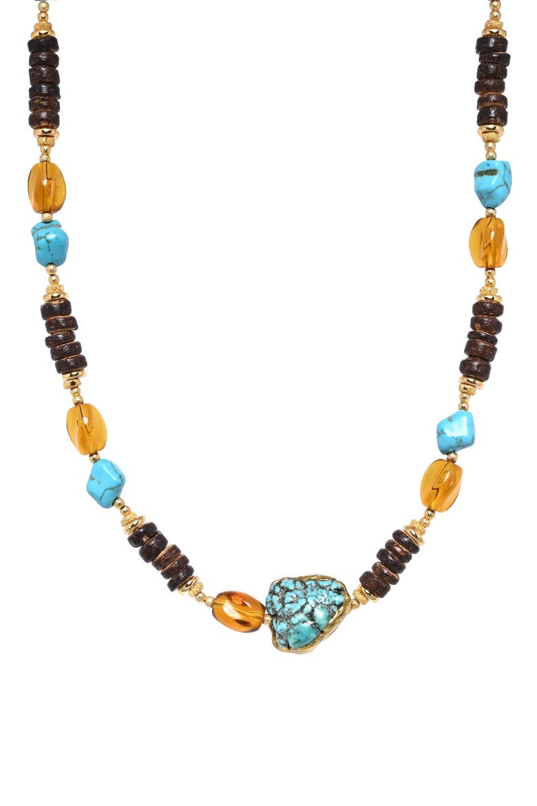 Paula Beaded Necklace, Main, color, GOLD