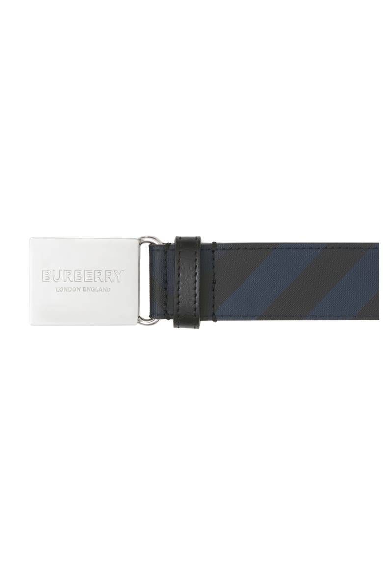 London Check Plaque Buckle Belt, Alternate, color, BLUE