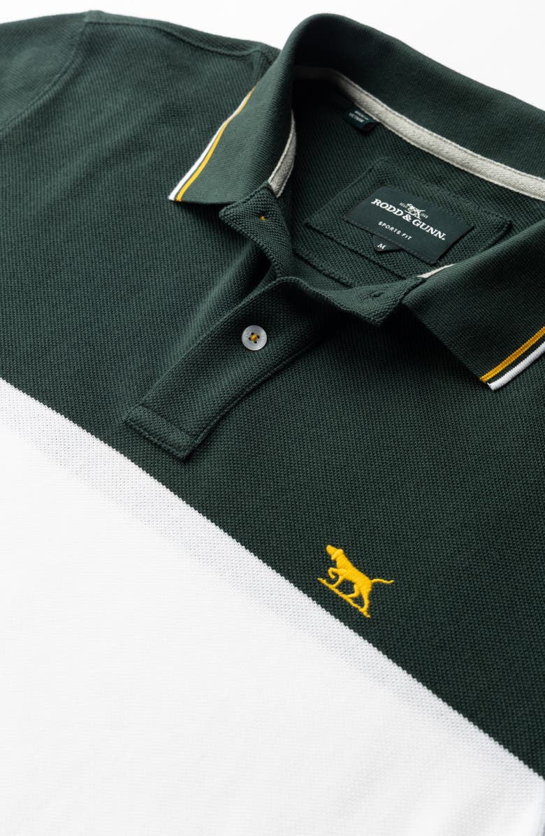 Rodd & Gunn Homebay Sports Fit Colorblock Cotton Piqué Polo, Alternate, color, Onyx