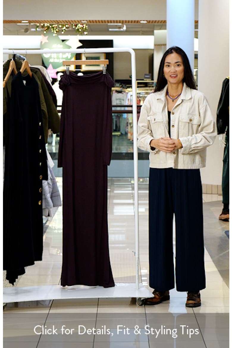 Off the Shoulder Long Sleeve Maxi Dress video