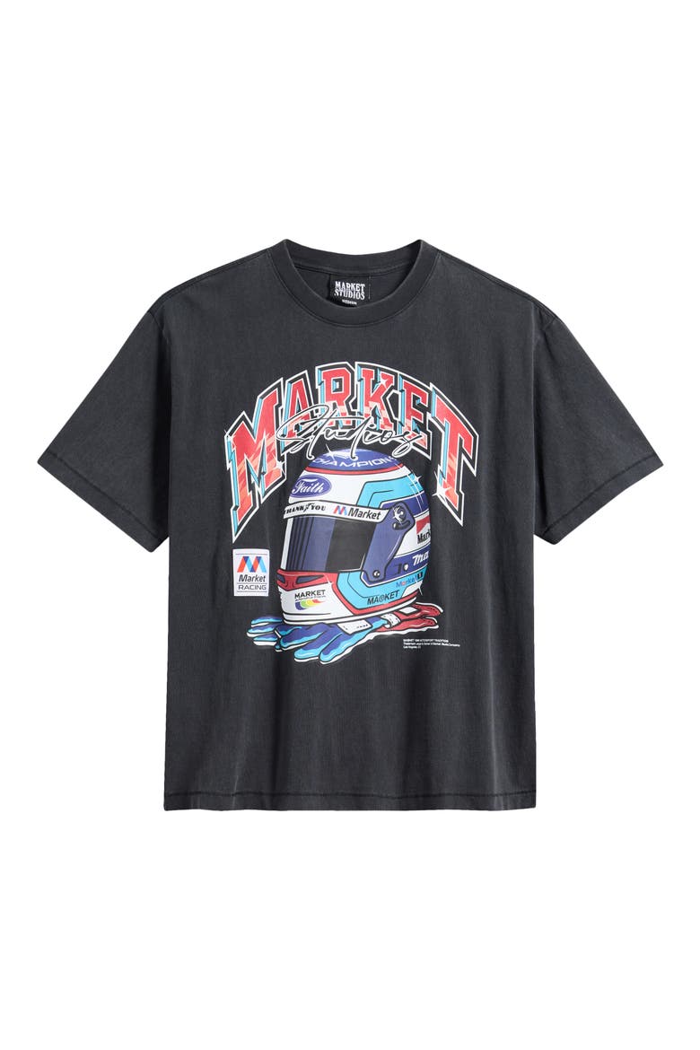 Racing Helmet Graphic T-Shirt, Alternate, color, BLACK