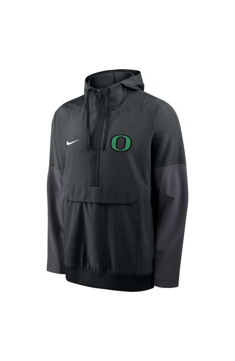 Nike Men's Nike Black Oregon Ducks Anorak Half-Zip Hoodie Jacket, Alternate, color, 