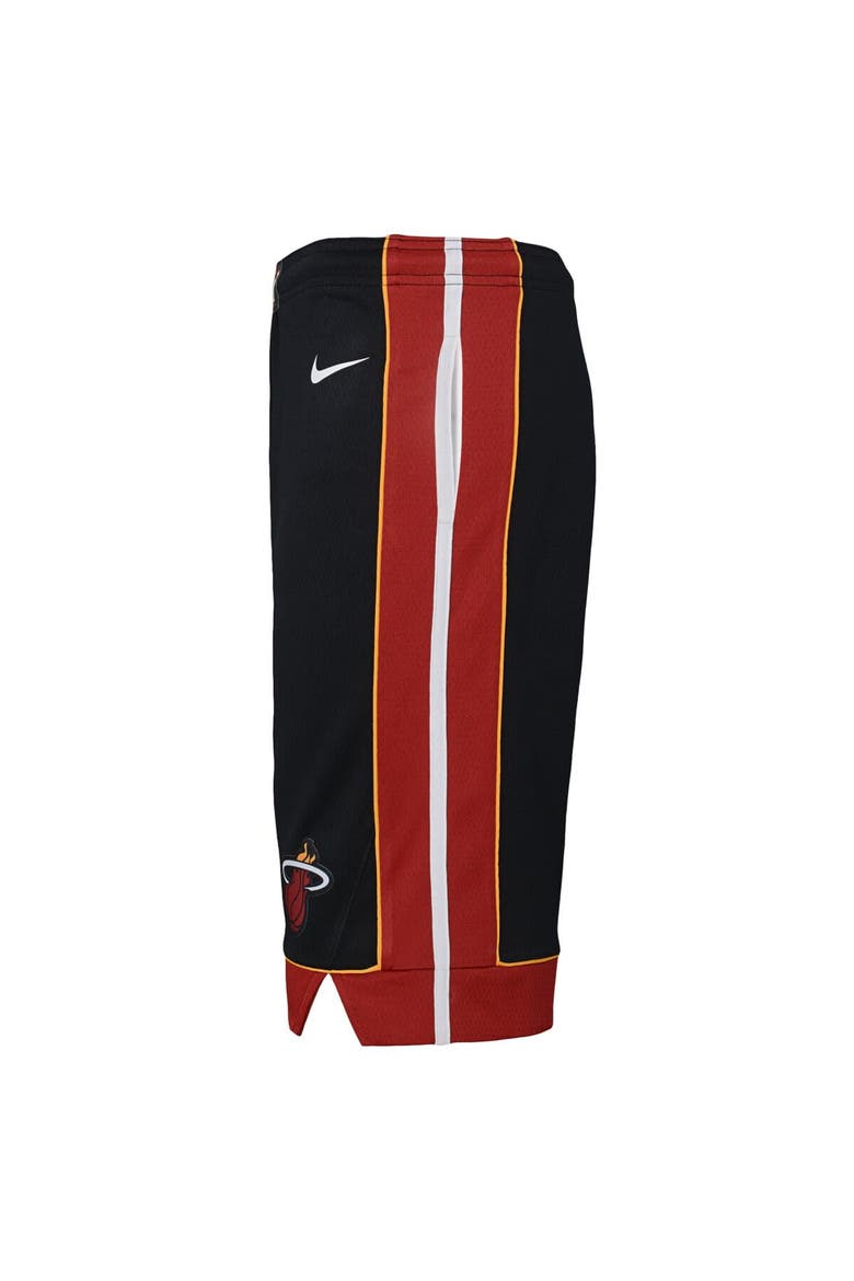 Youth Nike Black Miami Heat Icon Edition Mesh Performance Swingman Shorts, Alternate, color, Black