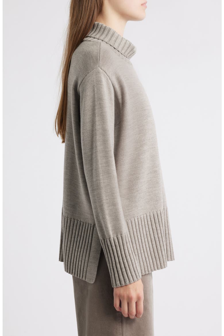 Turtleneck Merino Wool Sweater, Alternate, color, DOVE