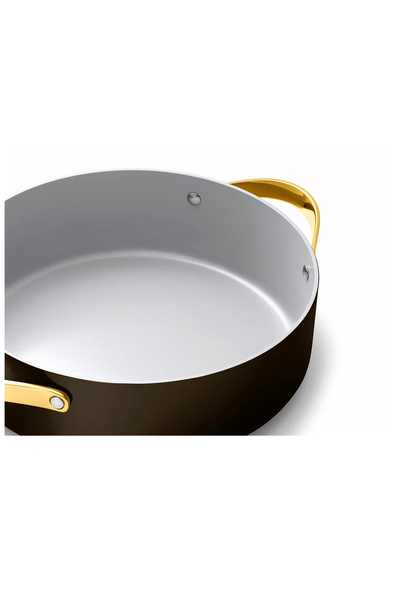 Nonstick Ceramic Rondeau Pan & Lid, Alternate, color, BLACK/ GOLD