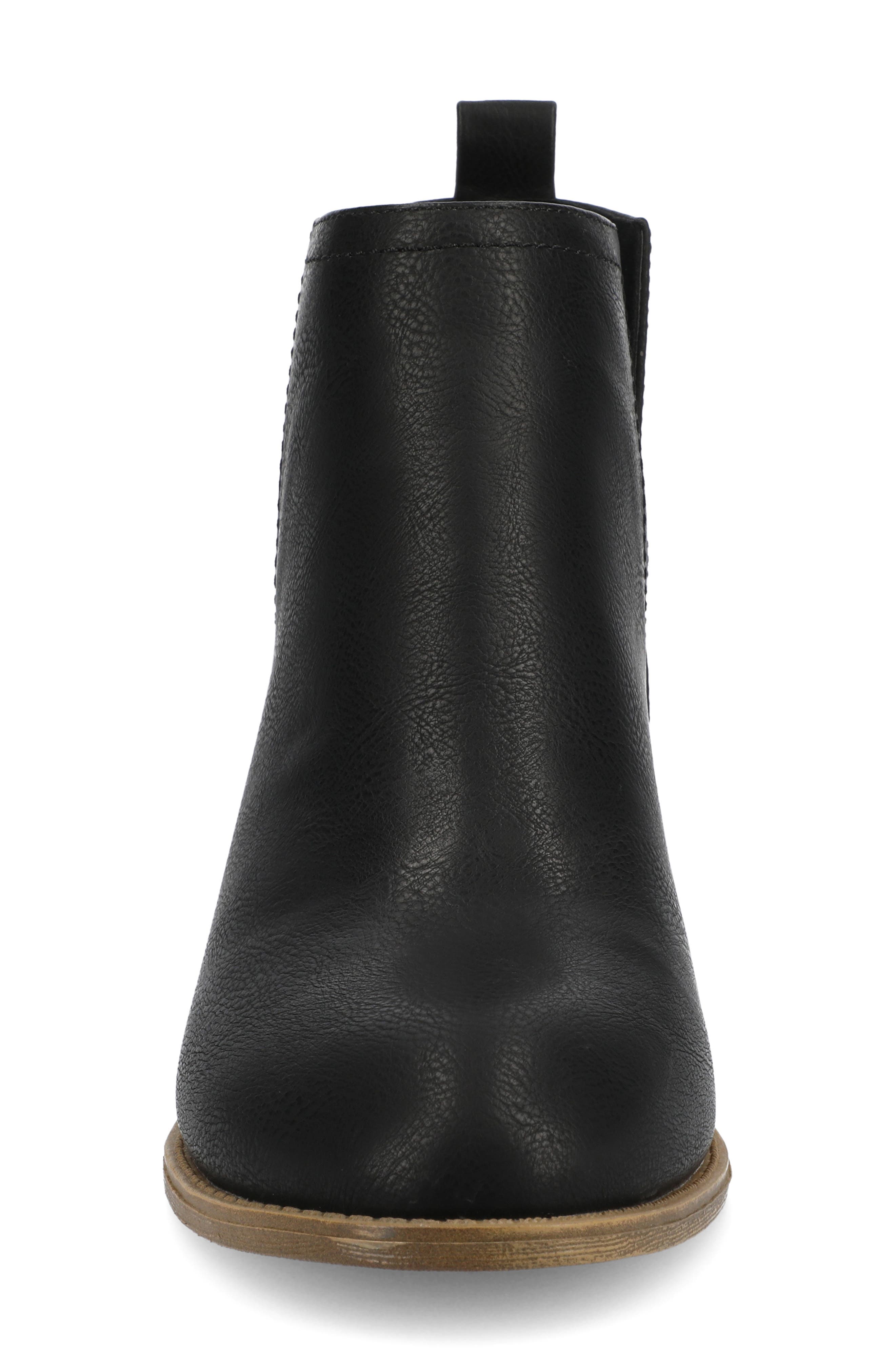 Journee Collection JOURNEE Rimi Split Side Bootie, Alternate, color, Black Pu