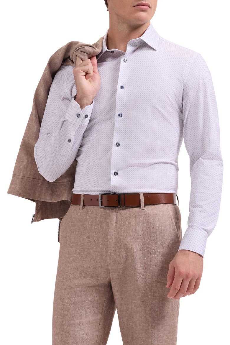 James OoohCotton® Geometric Print Button-Up Shirt, Main, color, PINK