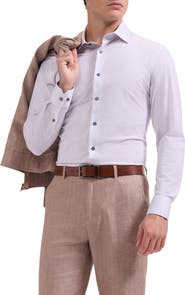 Bugatchi James OoohCotton® Geometric Print Button-Up Shirt