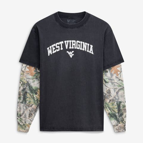 Men's Uscape Apparel Black/Camo West Virginia Mountaineers Back Bay Twofer Heavyweight Long Sleeve T-Shirt
