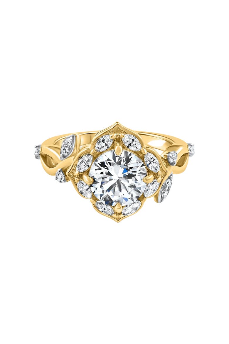 Certified 2.53Ct Diamond Engagement Vine Petal Ring 14k Gold Lab Grown, Main, color, 14k White Gold