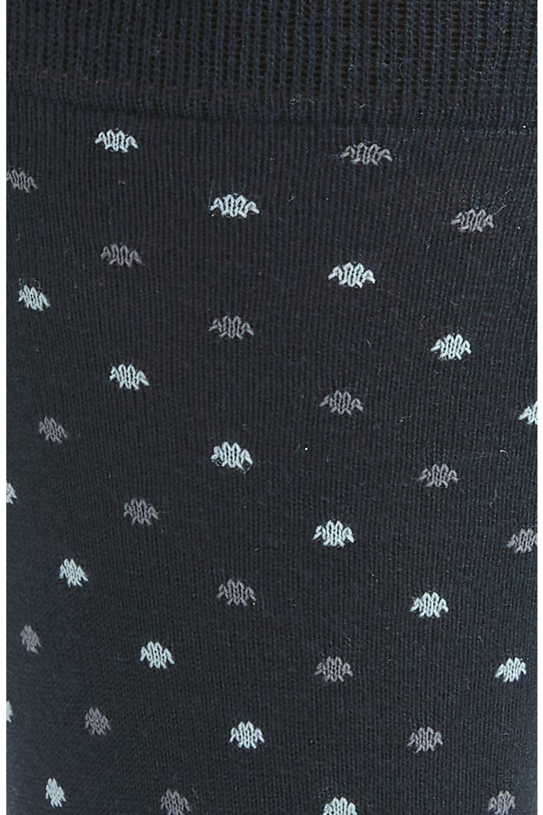 Needham Dot Pattern Tall Cotton Blend Dress Socks, Alternate, color, NAVY