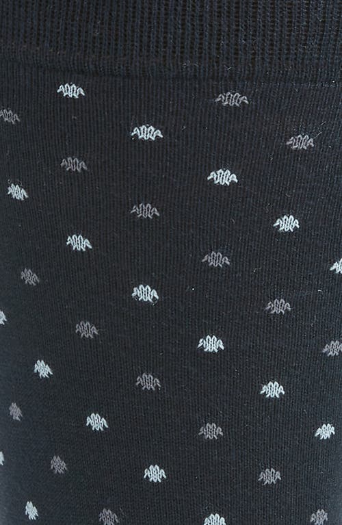 Pantherella Needham Dot Pattern Tall Cotton Blend Dress Socks In Navy