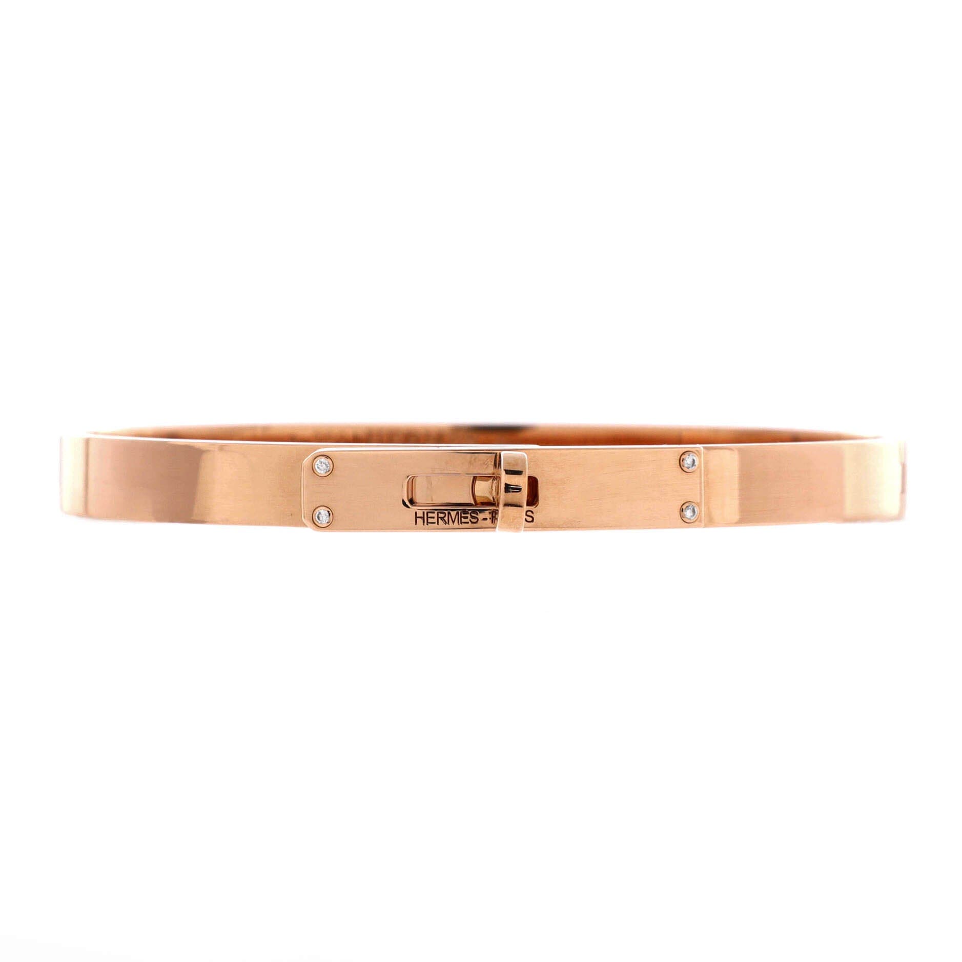 Kelly Bracelet 18K Rose Gold with 4 Diamonds Small, Main, color, Metallic Gold