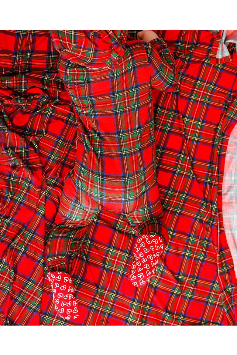 December Boy Zippered Footie, Alternate, color, Red
