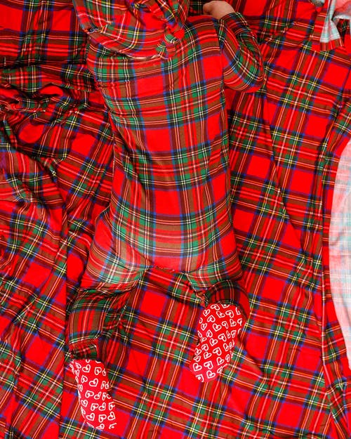 Lev Baby December Boy Zippered Footie In Red