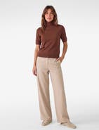 Koton Viscose Blend Short Sleeve Turtleneck Knit Sweater