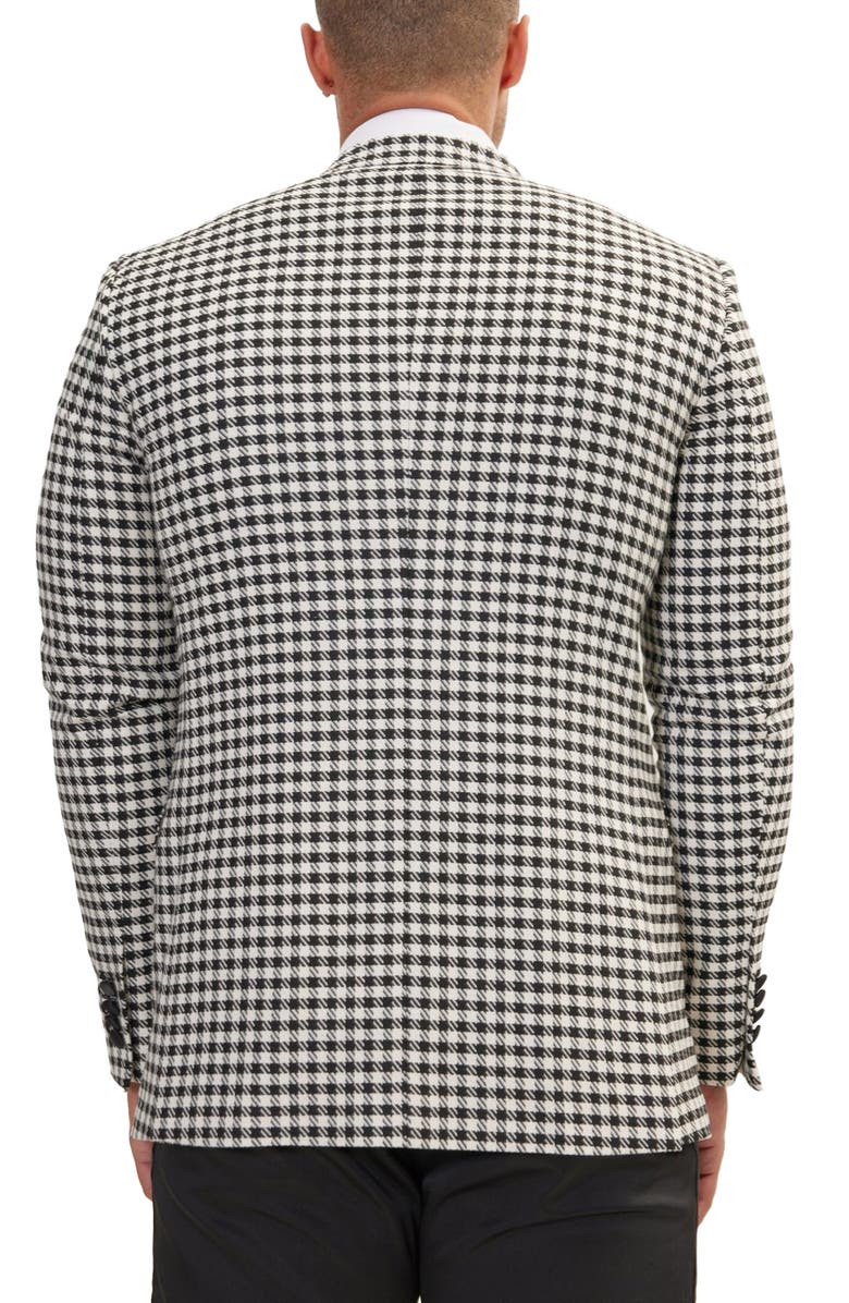 RON TOMSON Trim Fit Check Formal Jacket & Solid Pants Suit, Alternate, color, Black White