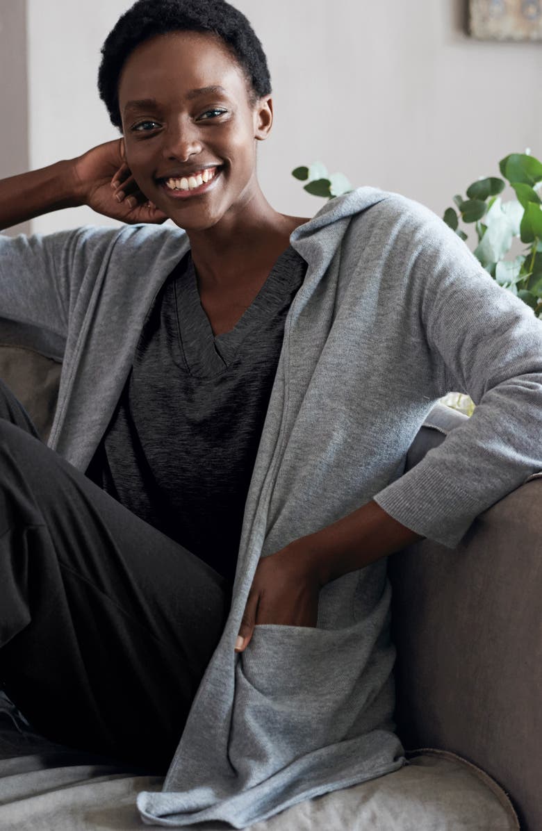 The White Company Wool & Cashmere Hooded Cardigan, Alternate, color,