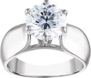 FZN Sterling Silver Lab Created Moissanite Ring
