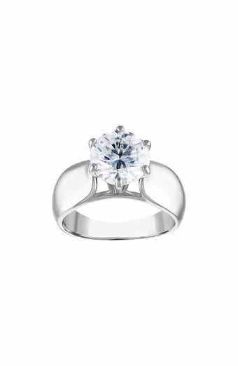 FZN Sterling Silver Lab Created Moissanite Ring