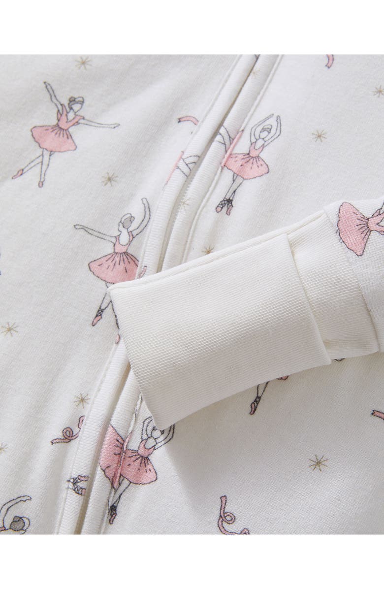 Petite Plume Sugar Plum Fairy Stretch Pima Cotton Blend Convertible One-Piece Pajamas, Alternate, color, White