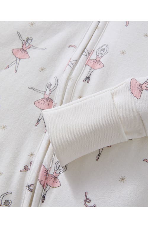 Petite Plume Sugar Plum Fairy Stretch Pima Cotton Blend Convertible One-piece Pajamas In White