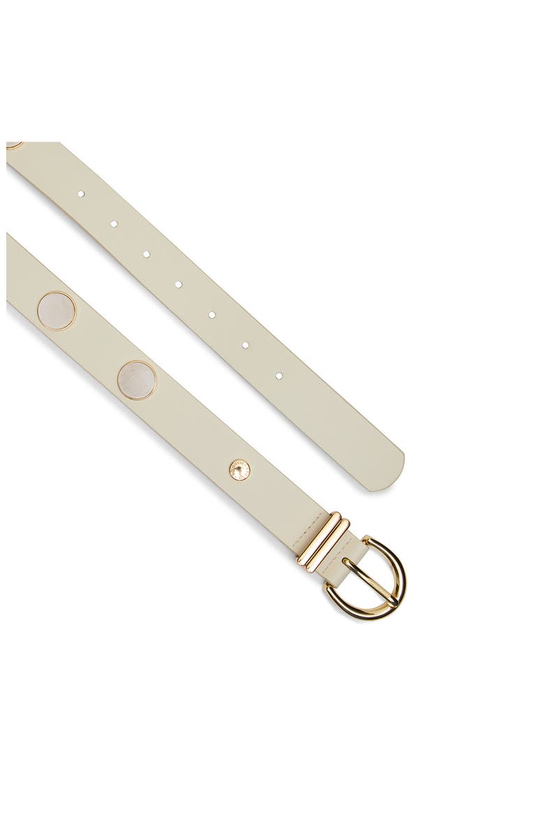 Dome Stud Faux Leather Belt, Alternate, color, OFF WHITE