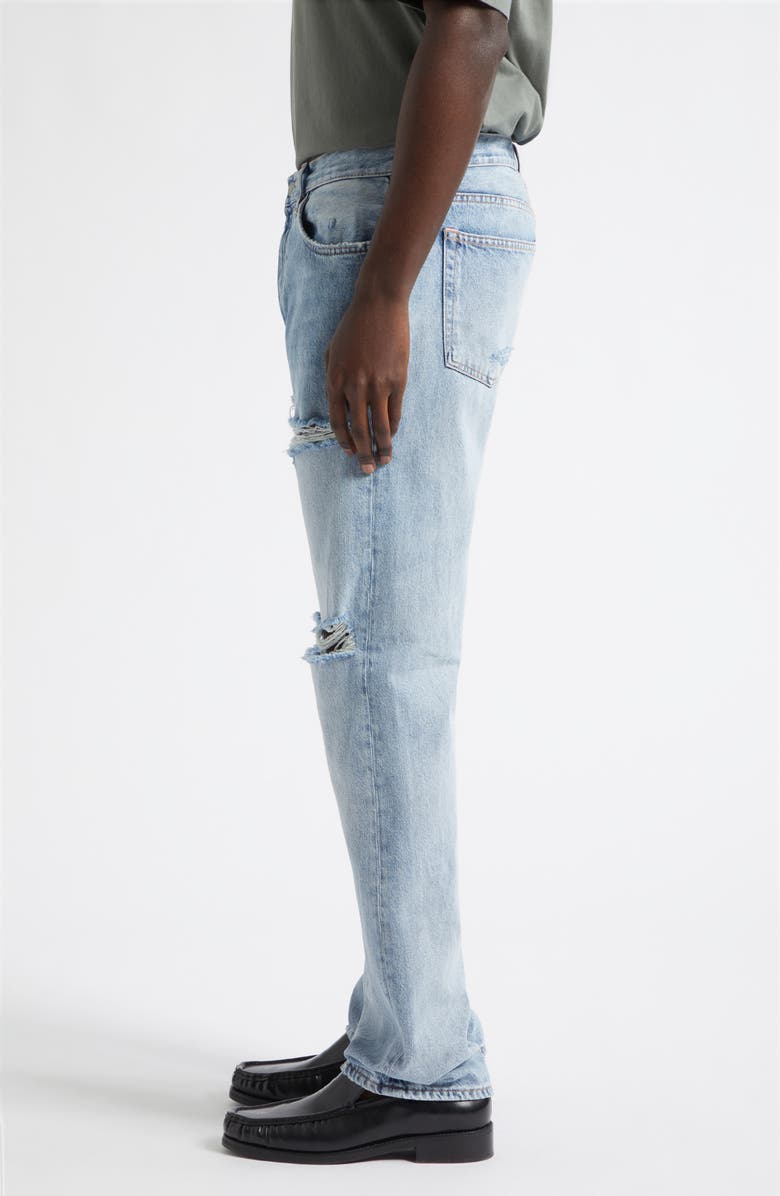 Acne Studios 1996M Regular Fit Ripped Straight Leg Jeans, Alternate, color, Light Blue